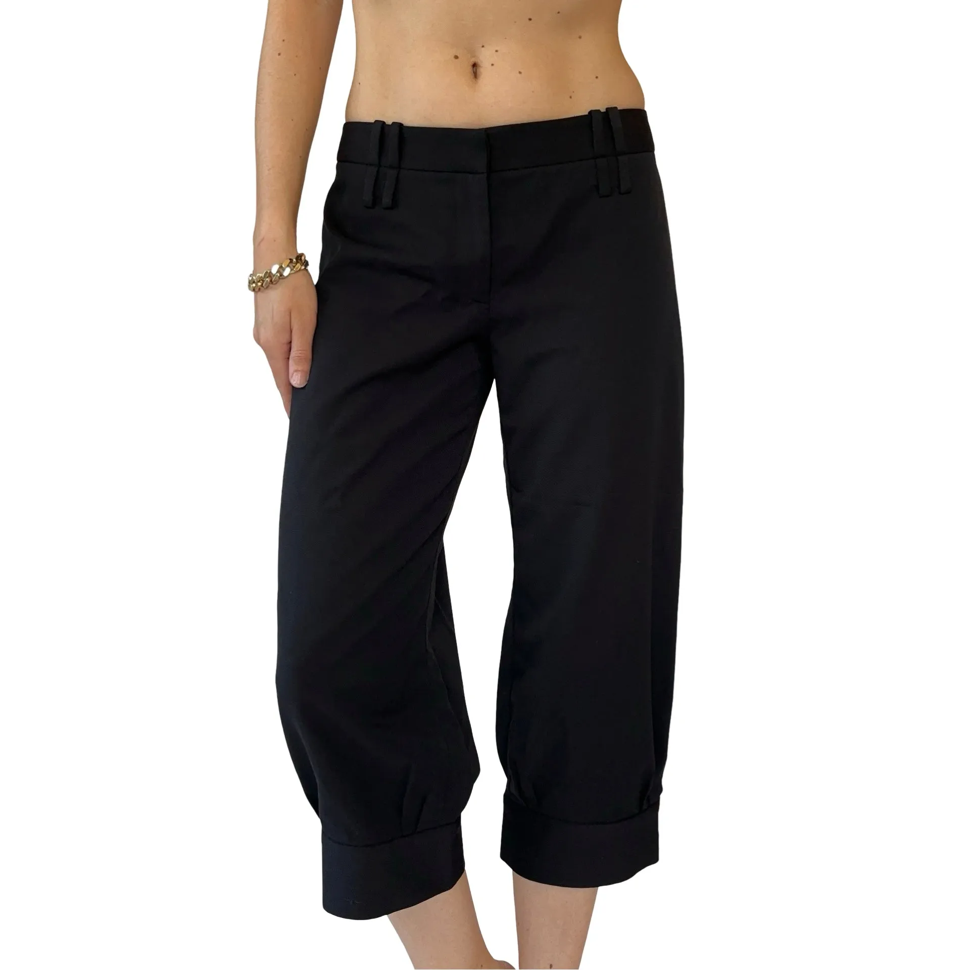 2000s Noir Trouser Capris (XS)