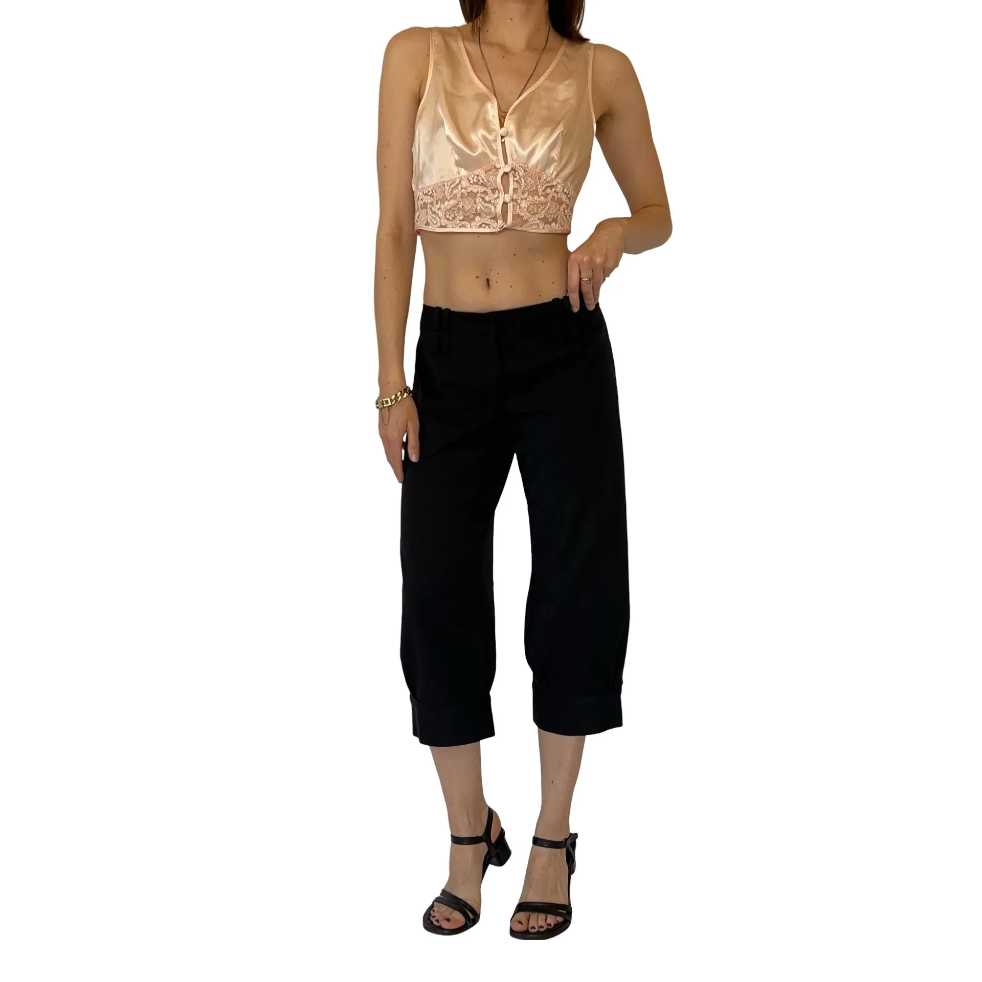 2000s Noir Trouser Capris (XS)