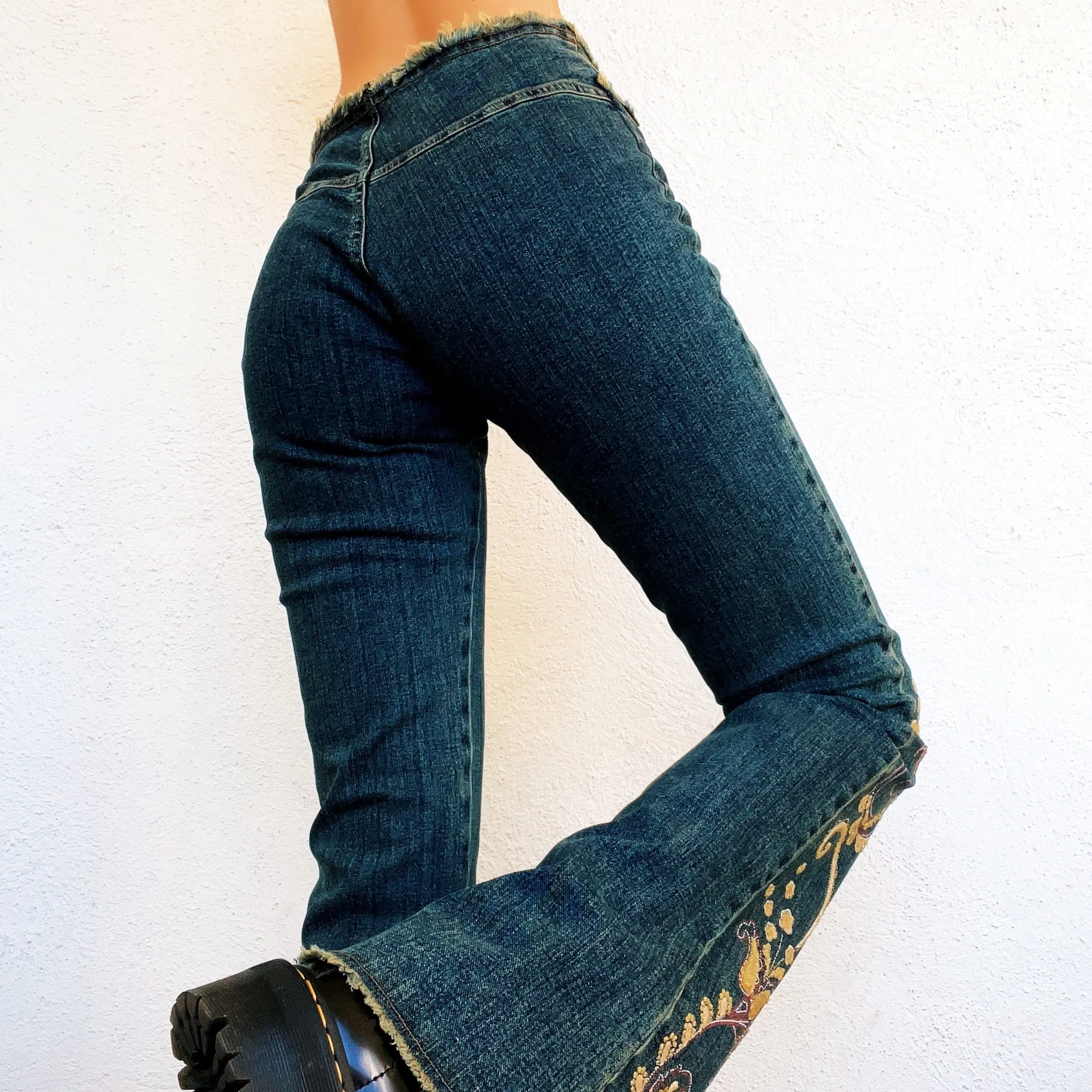 90s Floral Flare Jeans