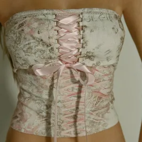 Alicia's Icy Spring       Corset Top Kawaii Academia Y2K Cottagecore Coquette Fairycore Dollette Princesscore