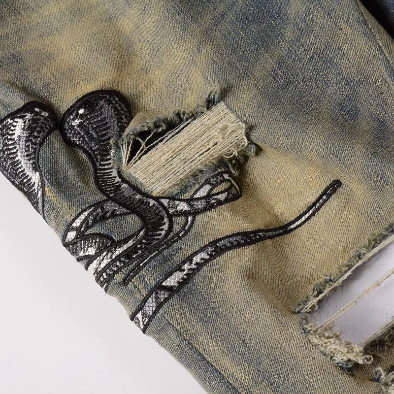 Amiri Jeans Hole & Patch Stretch Slim Fit #611