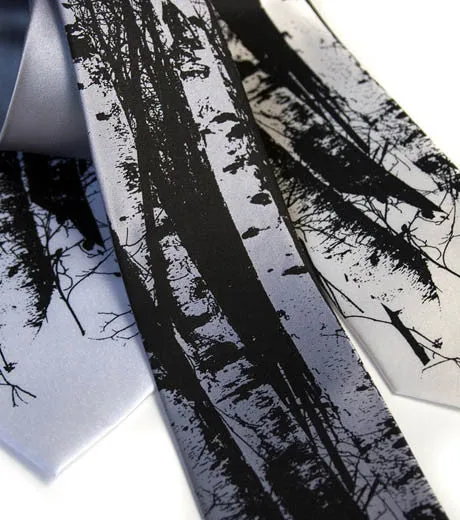 Birch Trees Silk Necktie