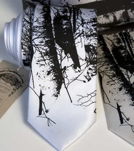 Birch Trees Silk Necktie