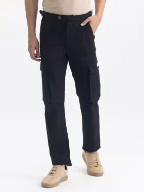 Black Cotton Stretch Cargo Pant