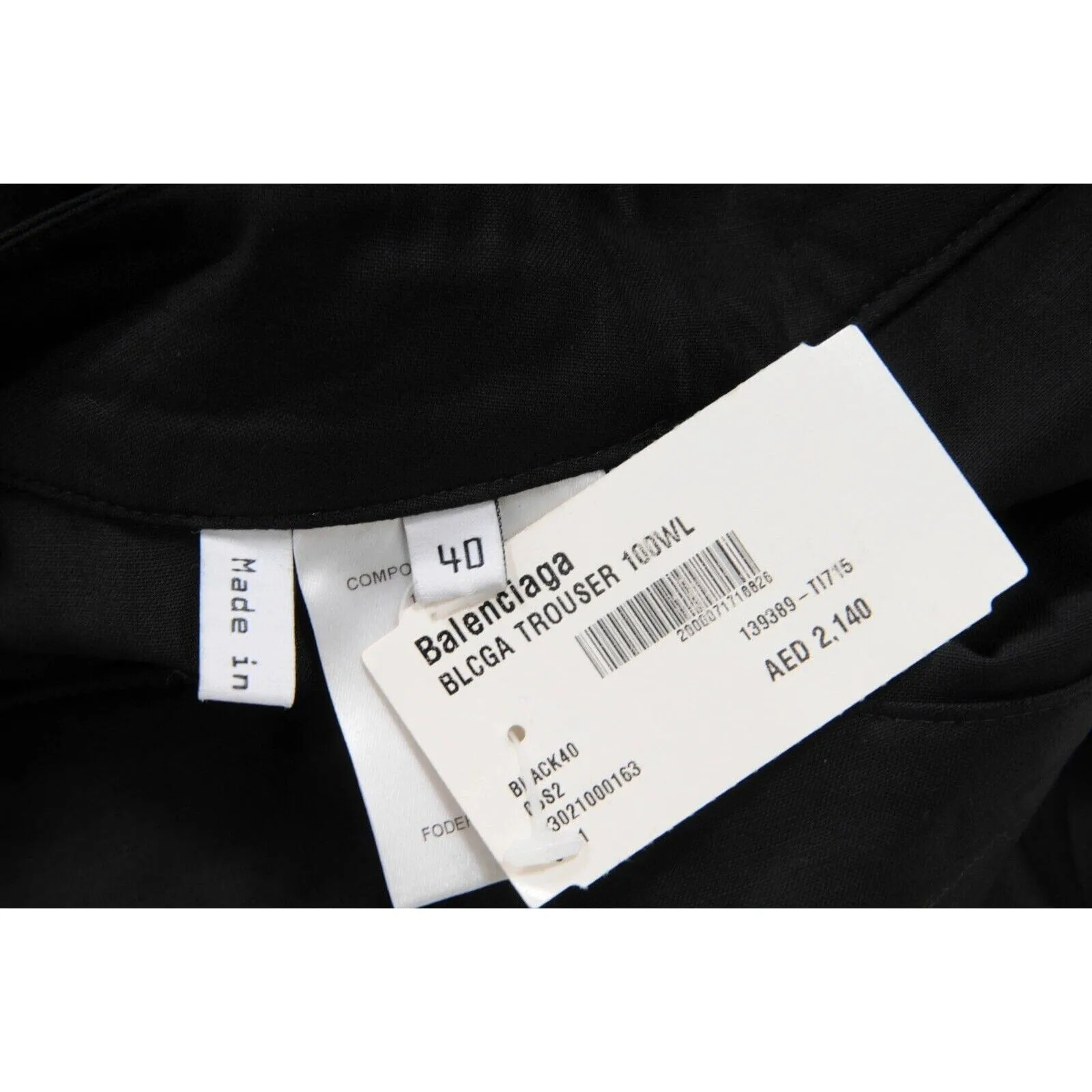 Black Wool Jeans Trousers