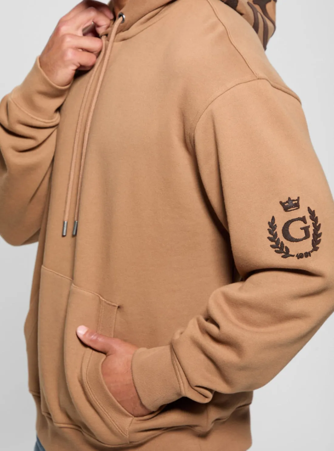 Brown Chenille Logo Hoodie Jumper