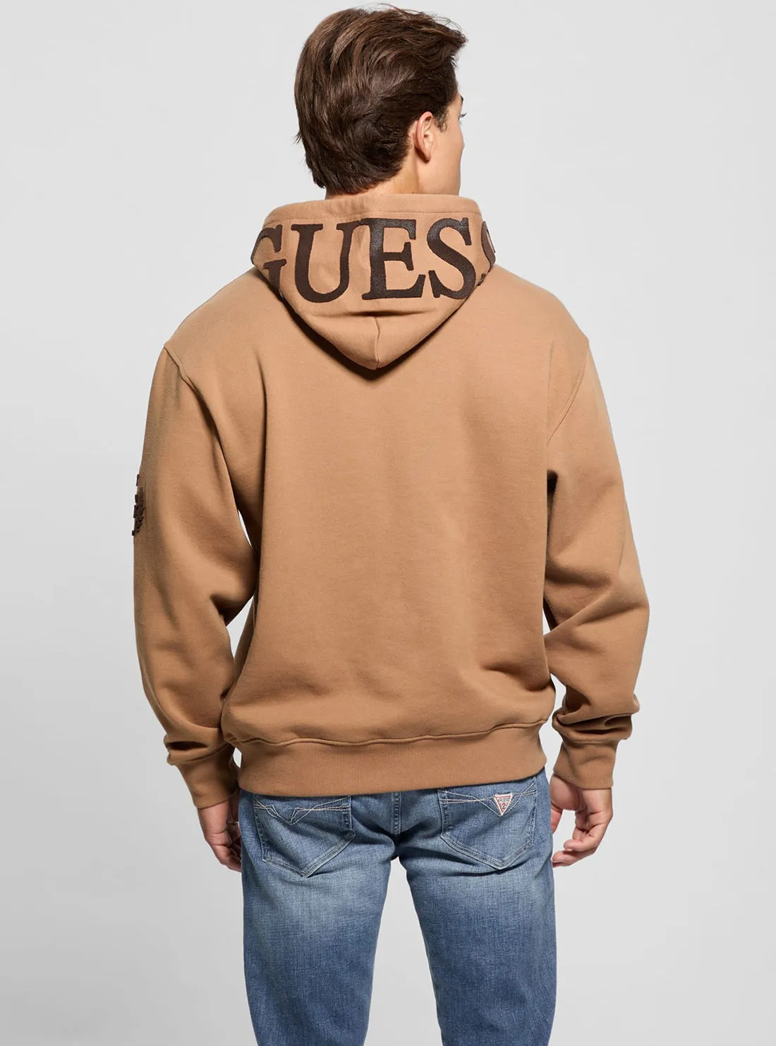 Brown Chenille Logo Hoodie Jumper