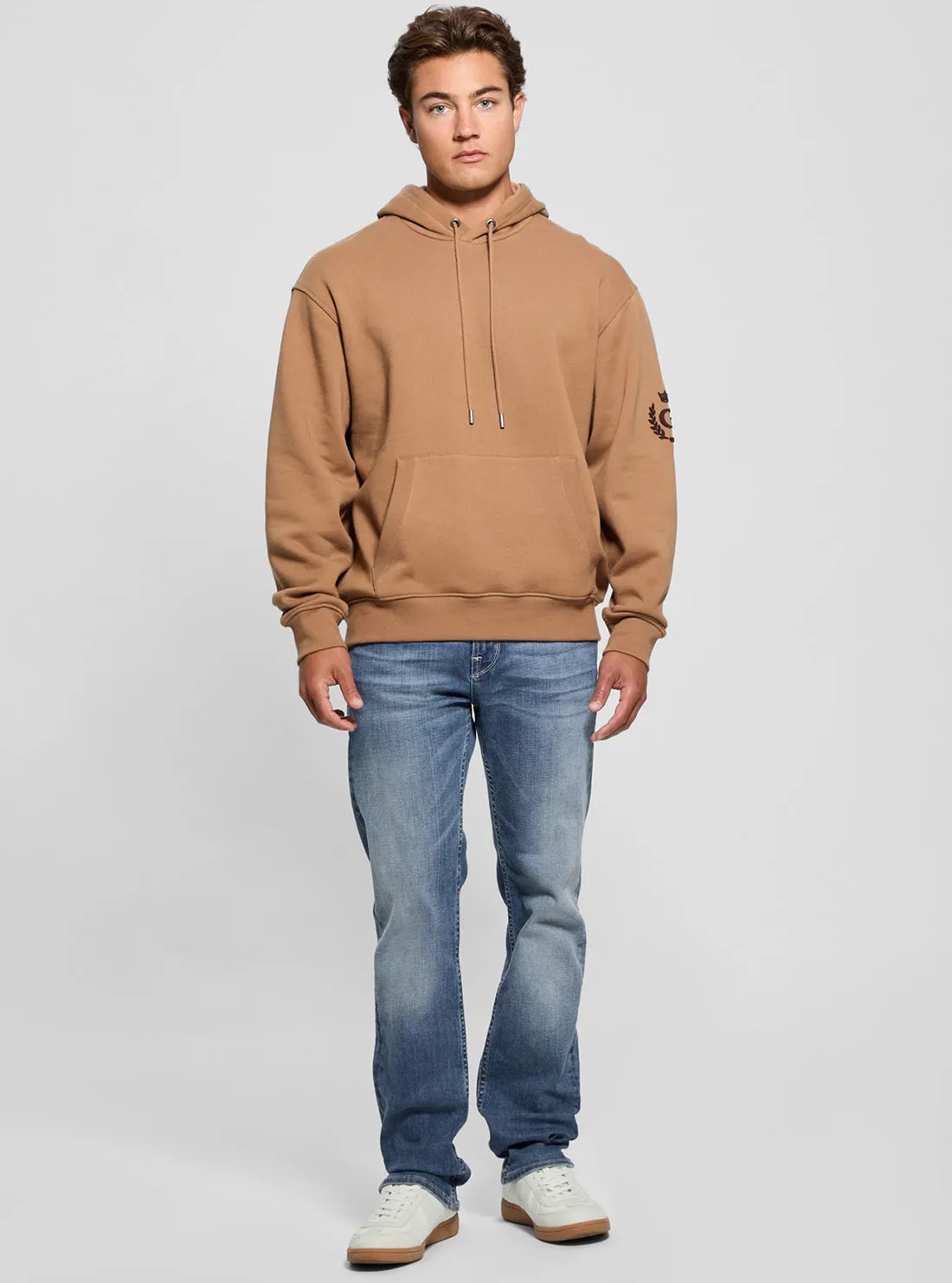 Brown Chenille Logo Hoodie Jumper