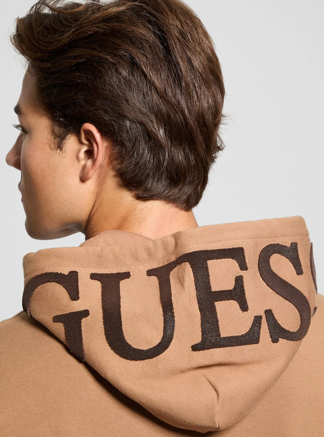 Brown Chenille Logo Hoodie Jumper