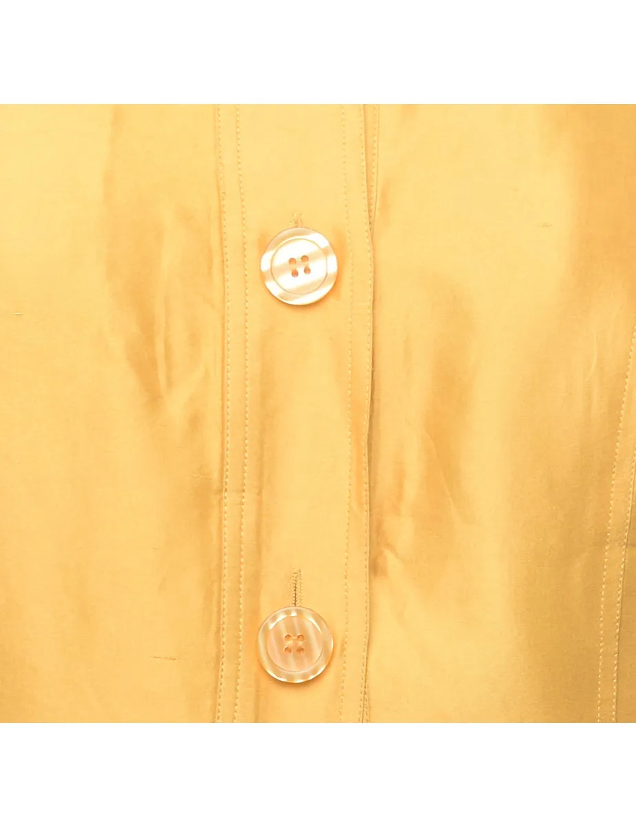 Button-Front Gold Cropped Jacket - S