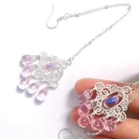 Chandelier of Rosewater      Earrings Kawaii Academia Y2K Cottagecore Coquette Fairycore Dollette Princesscore