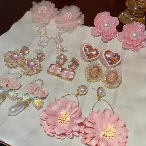 Chateau en Rose      Earrings Kawaii Academia Y2K Cottagecore Coquette Fairycore Dollette Princesscore