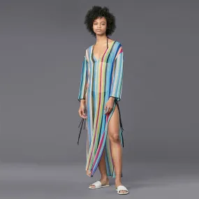 Chiffon Stripe Beach Tunic Dress #Stripe #Chiffon