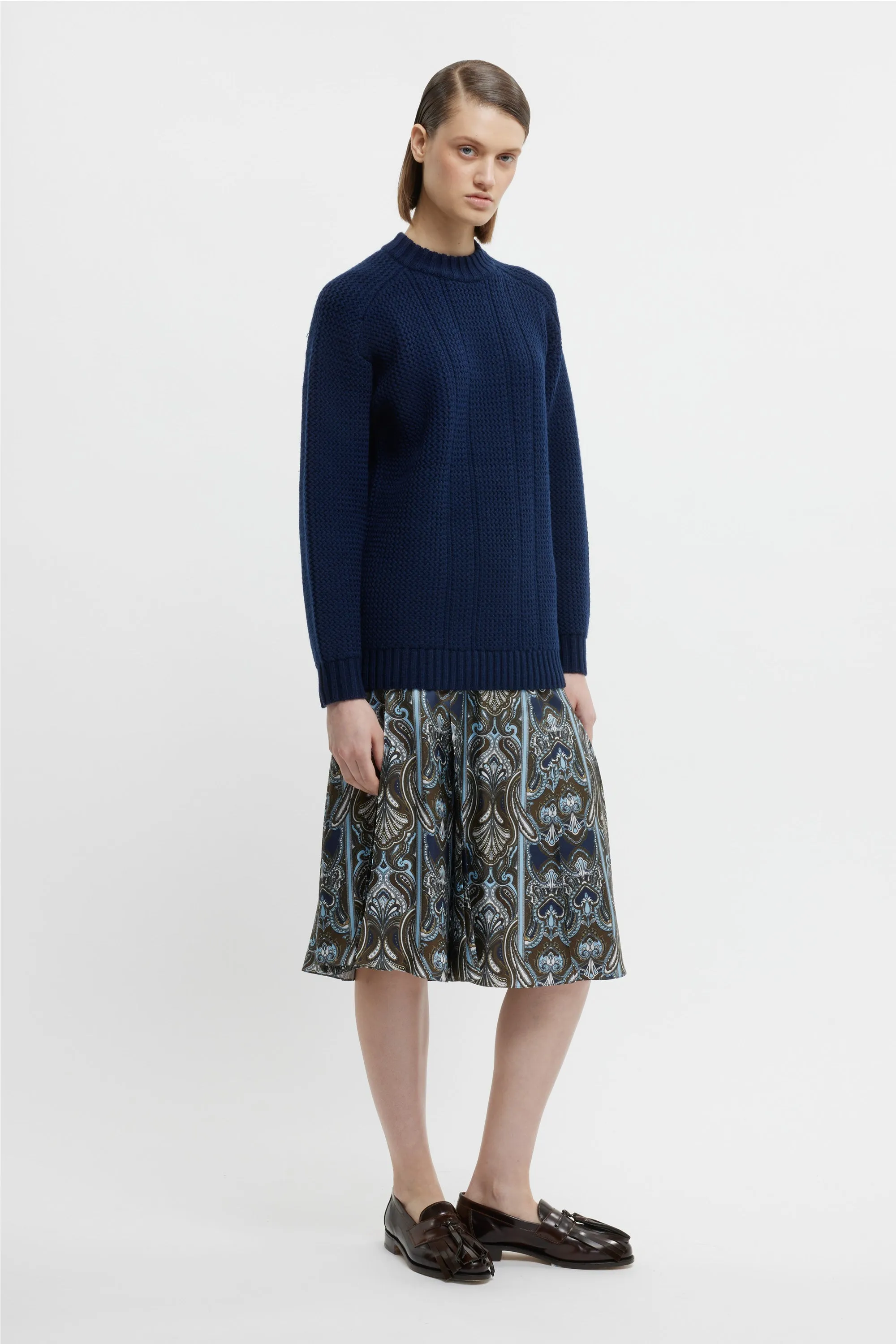Combey Knit In Navy Cashfeel