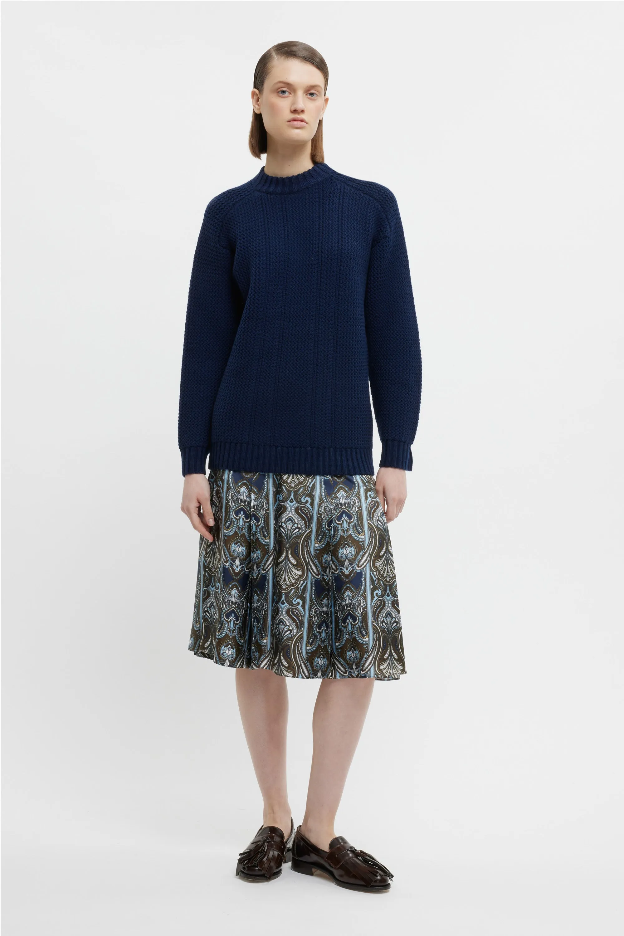 Combey Knit In Navy Cashfeel