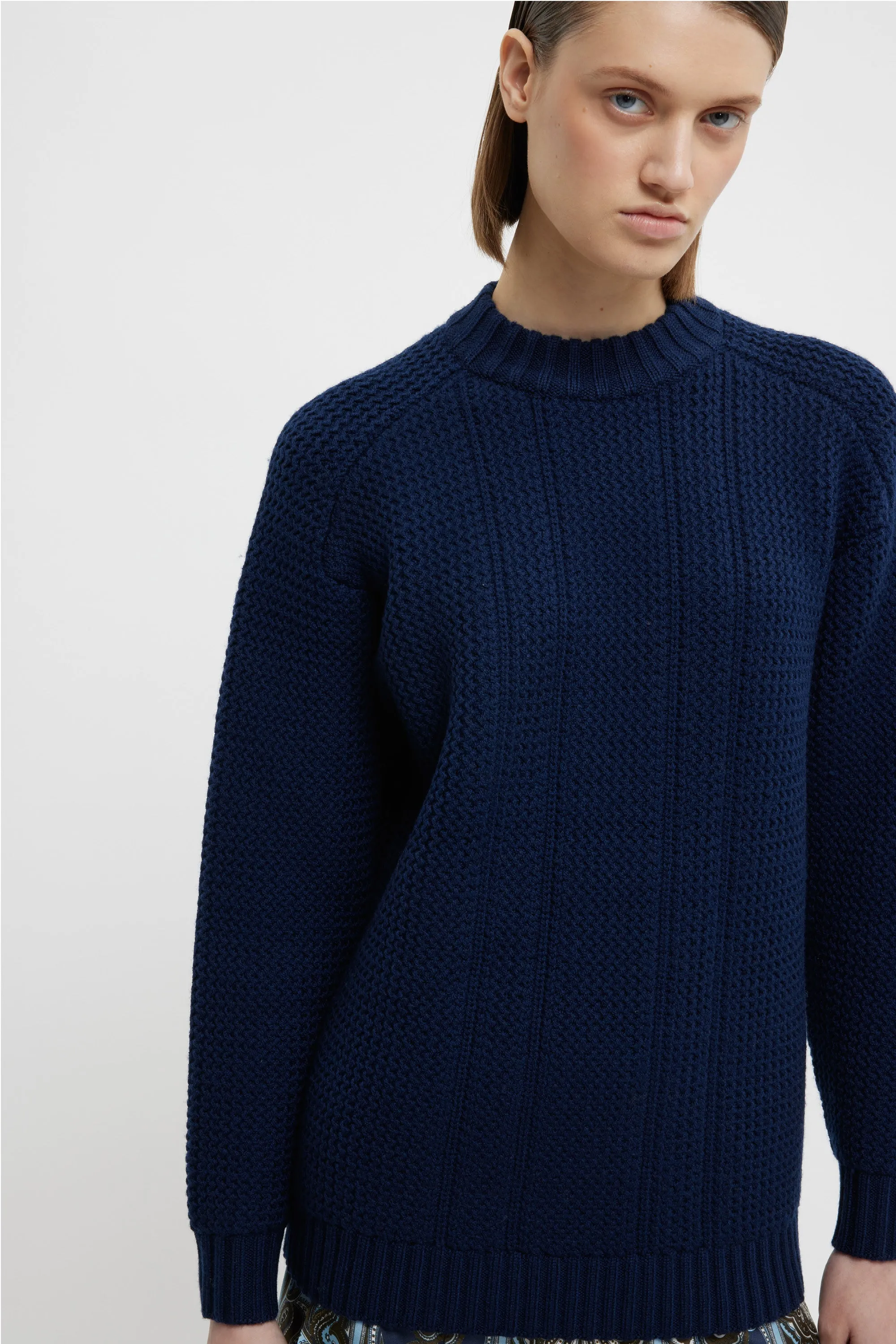 Combey Knit In Navy Cashfeel