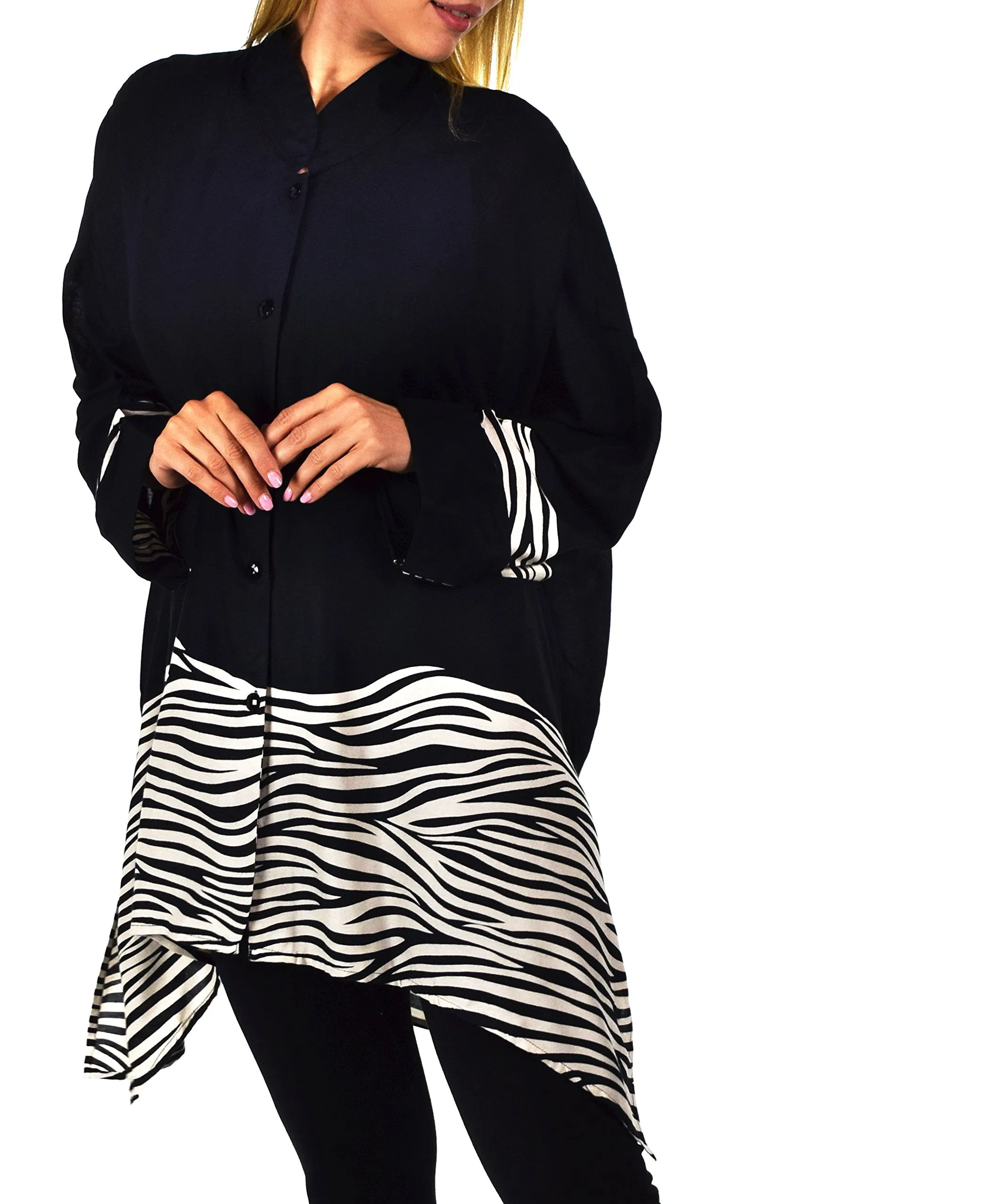 ComfyPlus, Plus Size Shirt, Oversize Shirt, Chiffon Shirt, Plus Size top, Designer Shirt, Zebra Print, Big Shirt,Plus size clothing