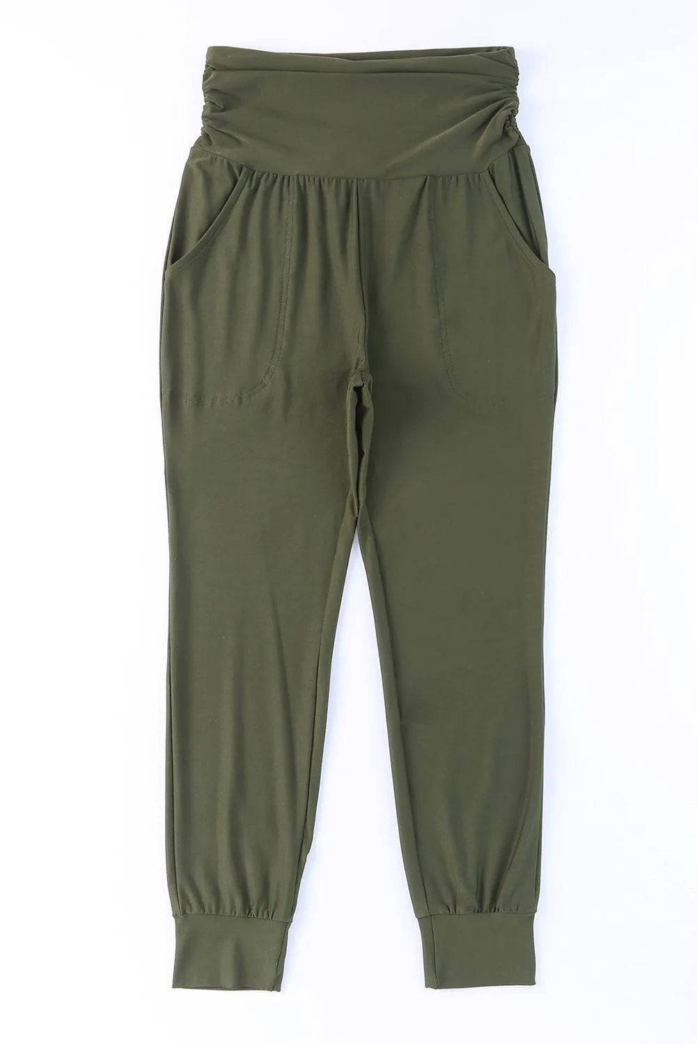 Contented Wide Waistband High Waist Joggers
