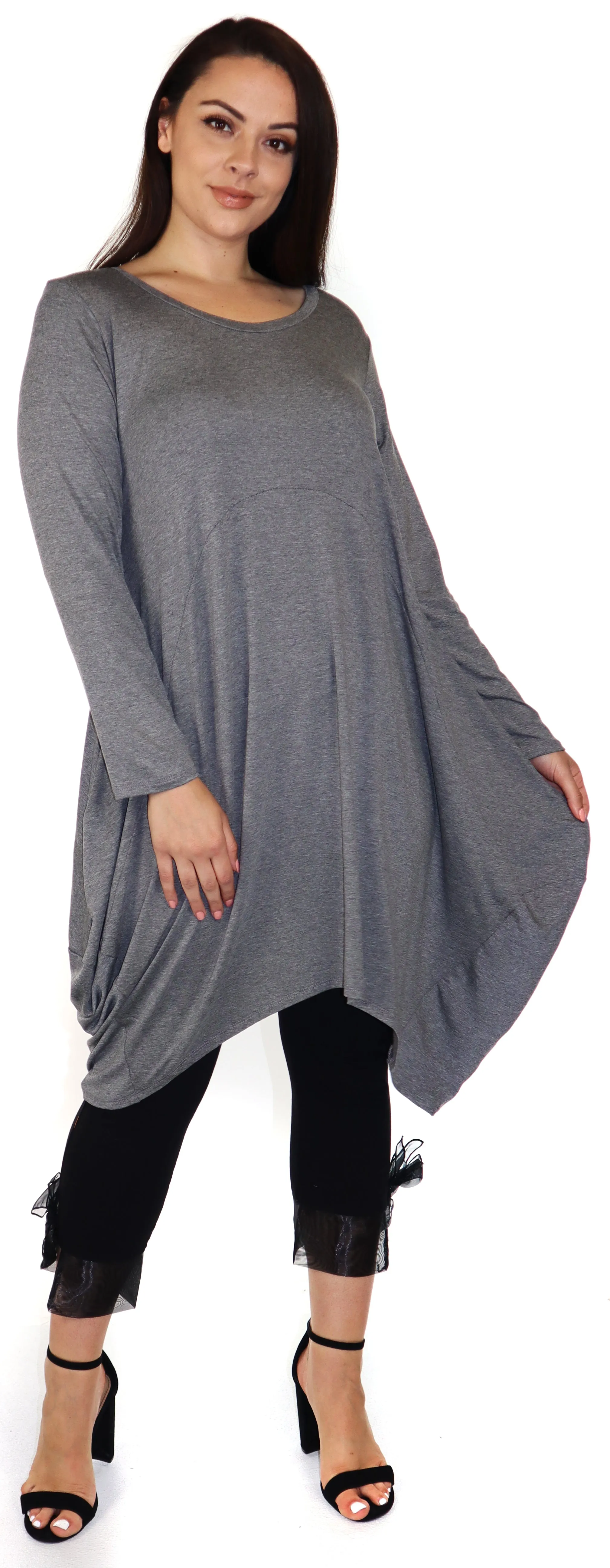 Dare2bstylish Artsy Balloon Layering Tunic Dress in Lagenlook Plus size,