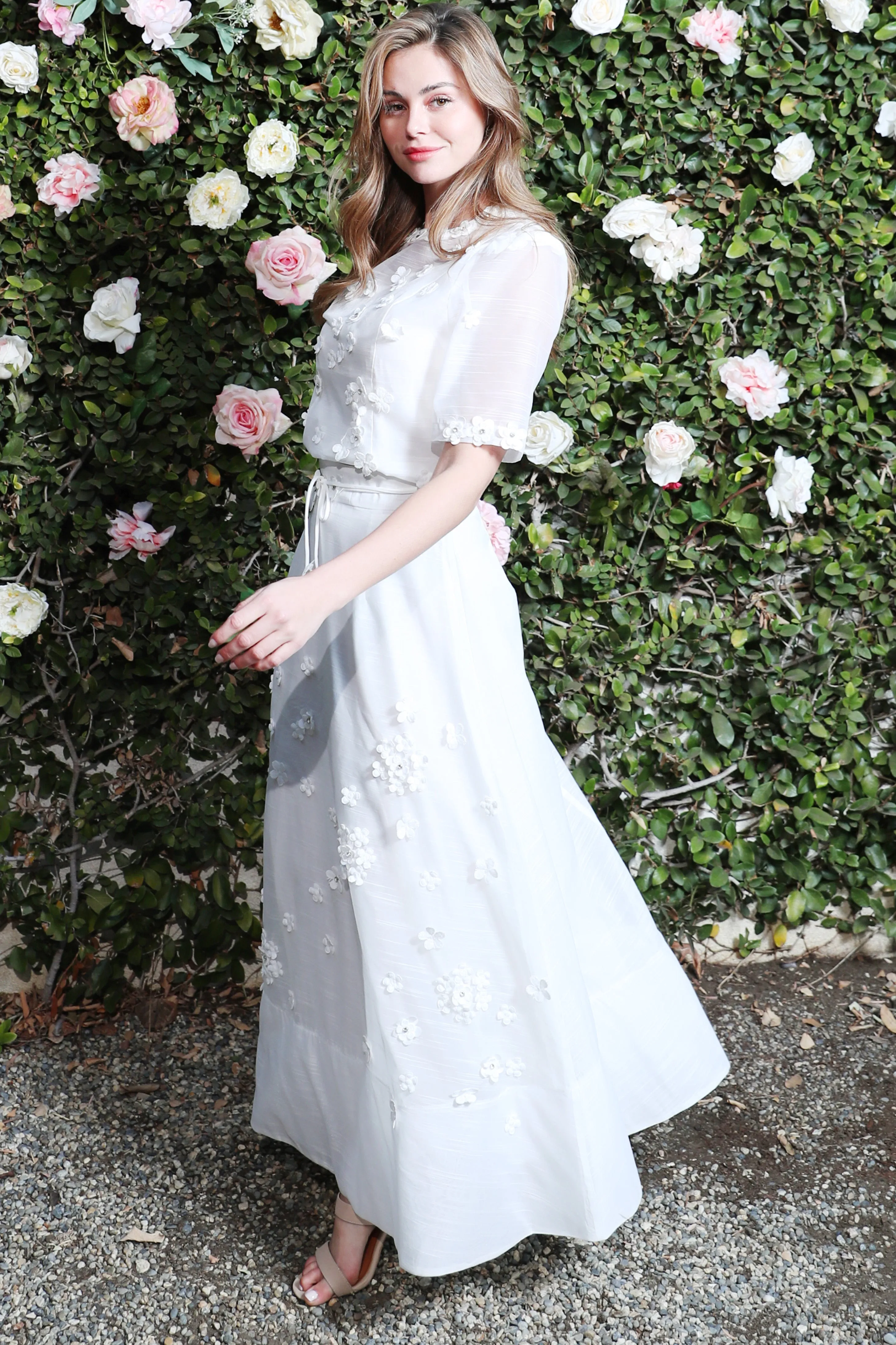 Delicate White Petal Skirt Set