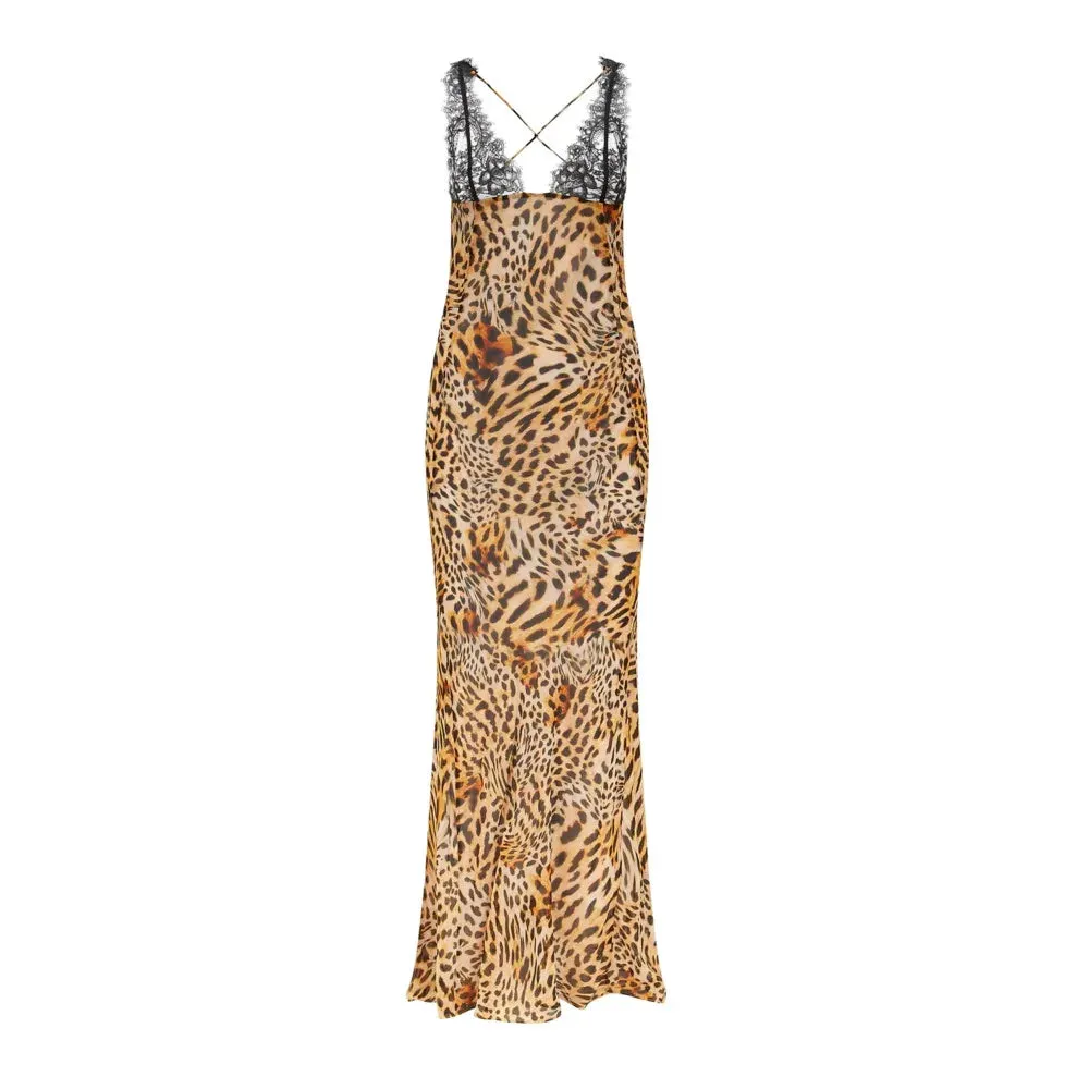 Elegant Tie Dye Backless Bodycon See Through Dress