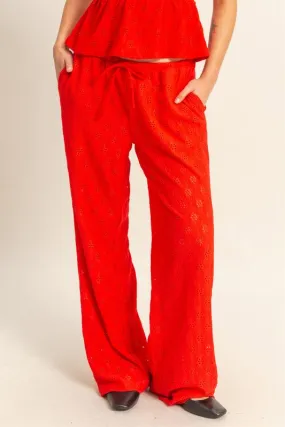 Eyelet Drawstring Pants