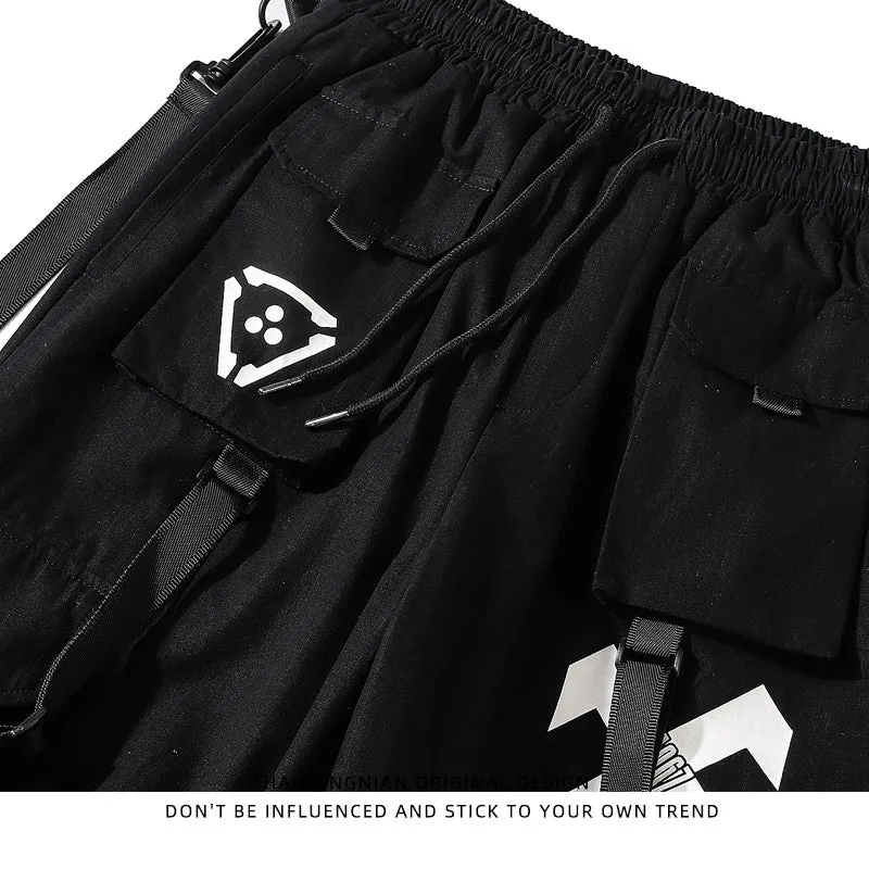 Fake Two-piece Pants Male Functional Wind High Street Trend Overalls