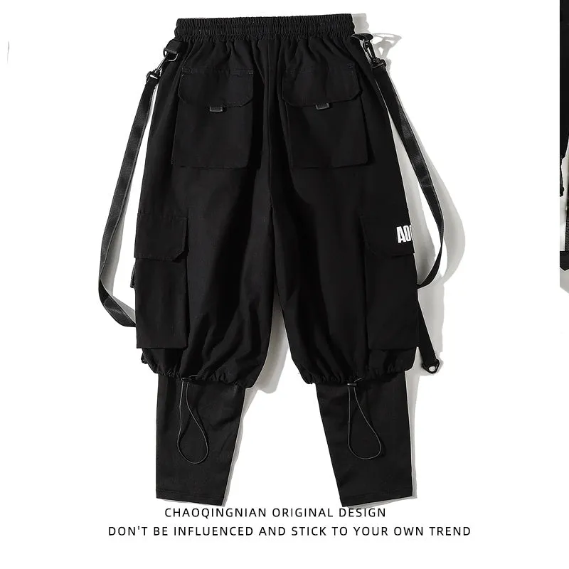 Fake Two-piece Pants Male Functional Wind High Street Trend Overalls
