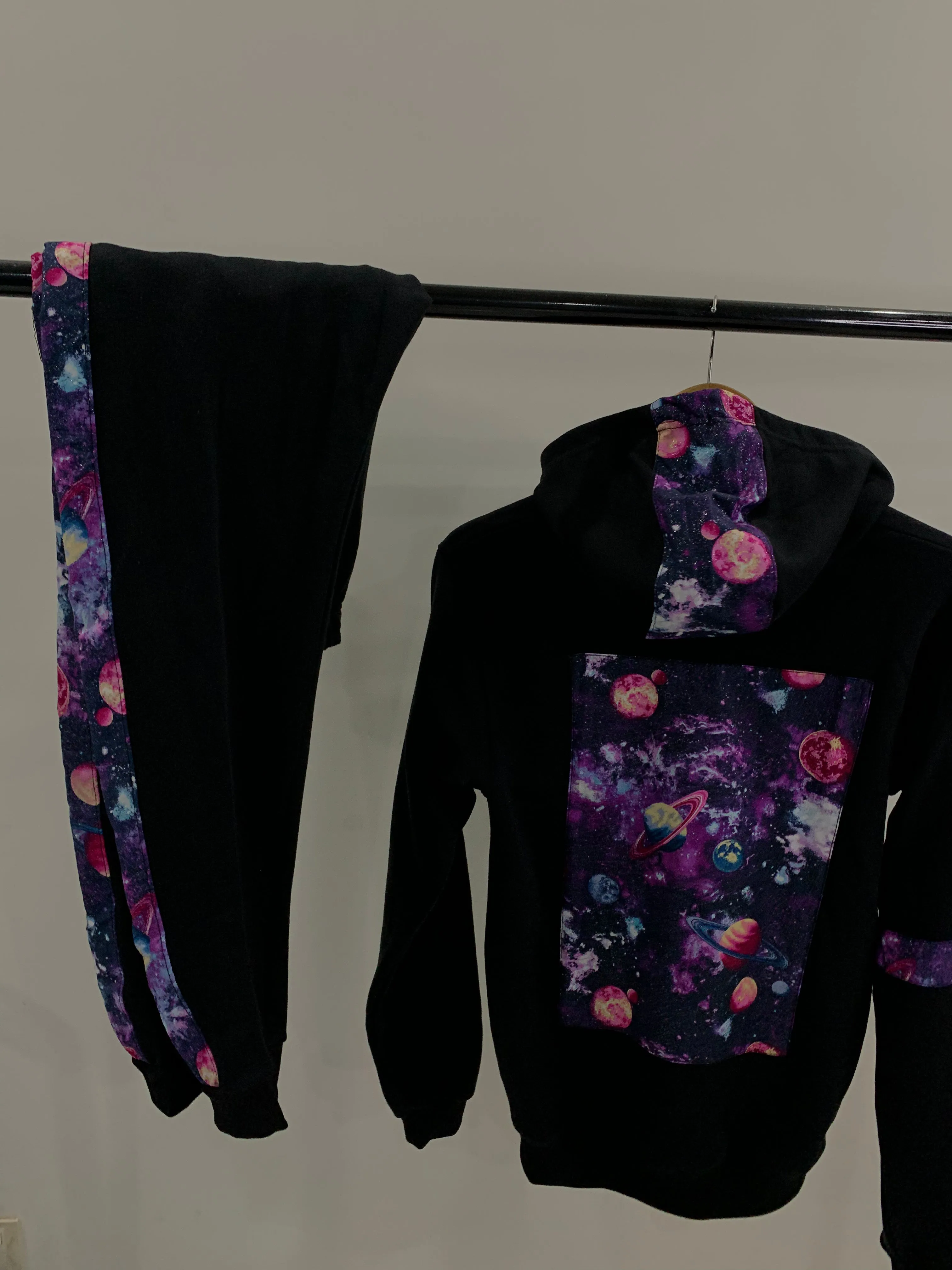 Galaxy Black Hoodie Tracksuit