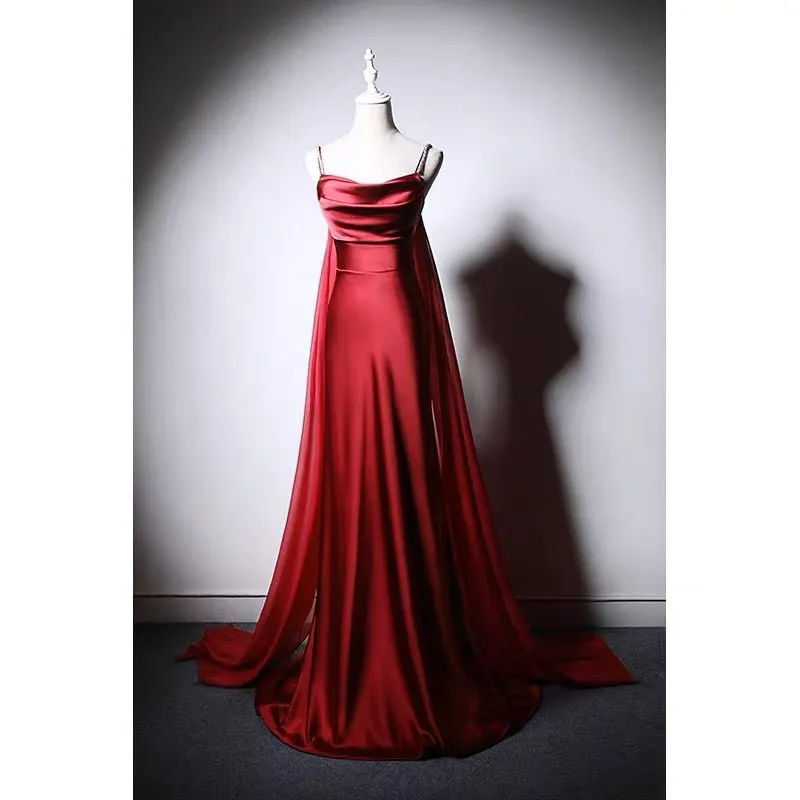 Gothic Burgundy Slip Formal Dress With Corset Plus Size
