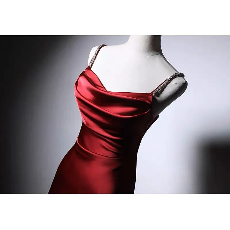 Gothic Burgundy Slip Formal Dress With Corset Plus Size