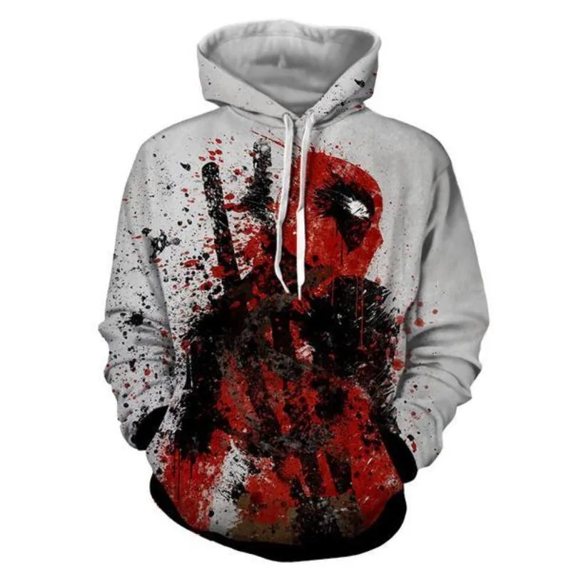 Gray Art Deadpool Hoodie