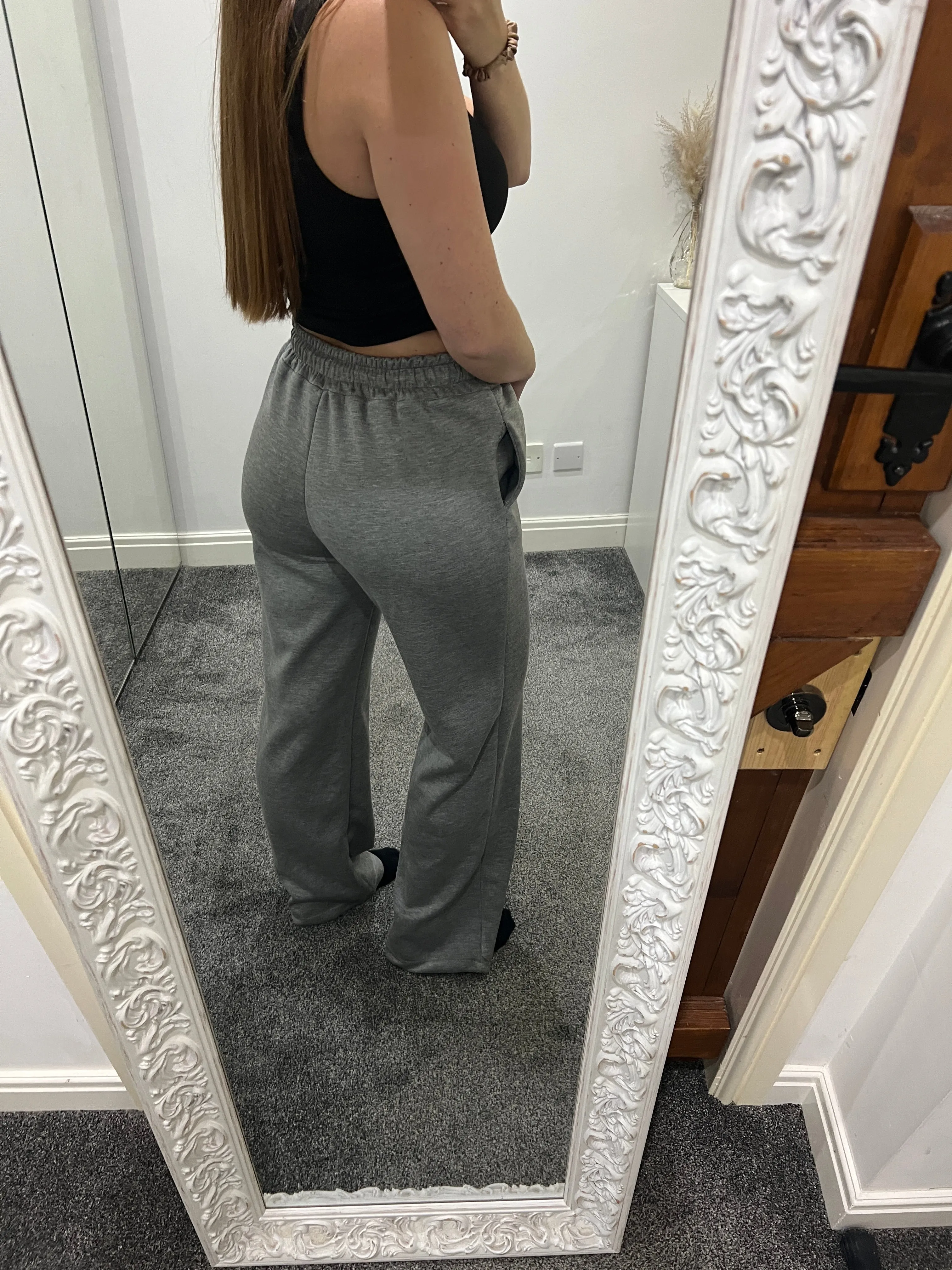 Grey wide leg joggers