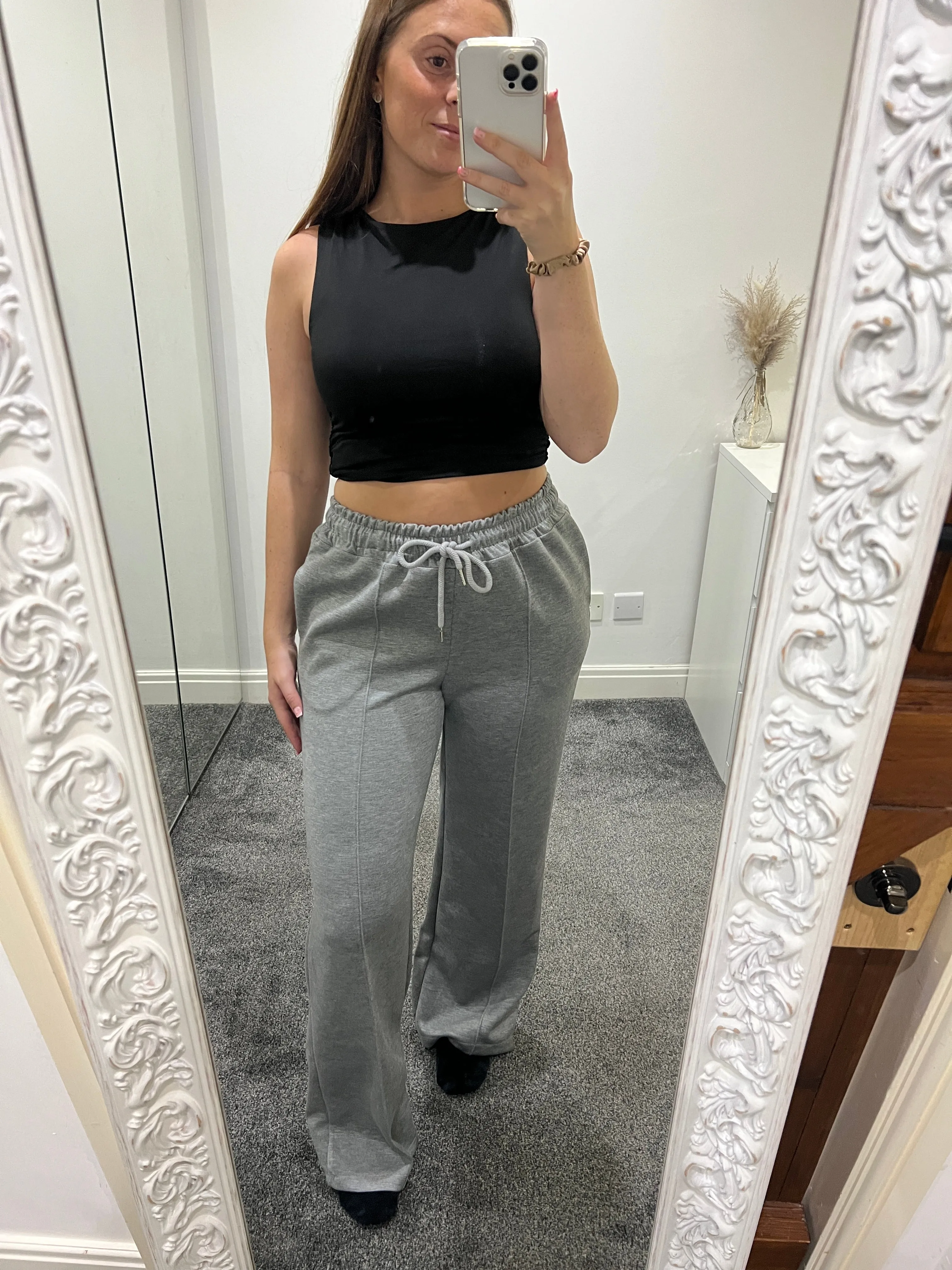 Grey wide leg joggers