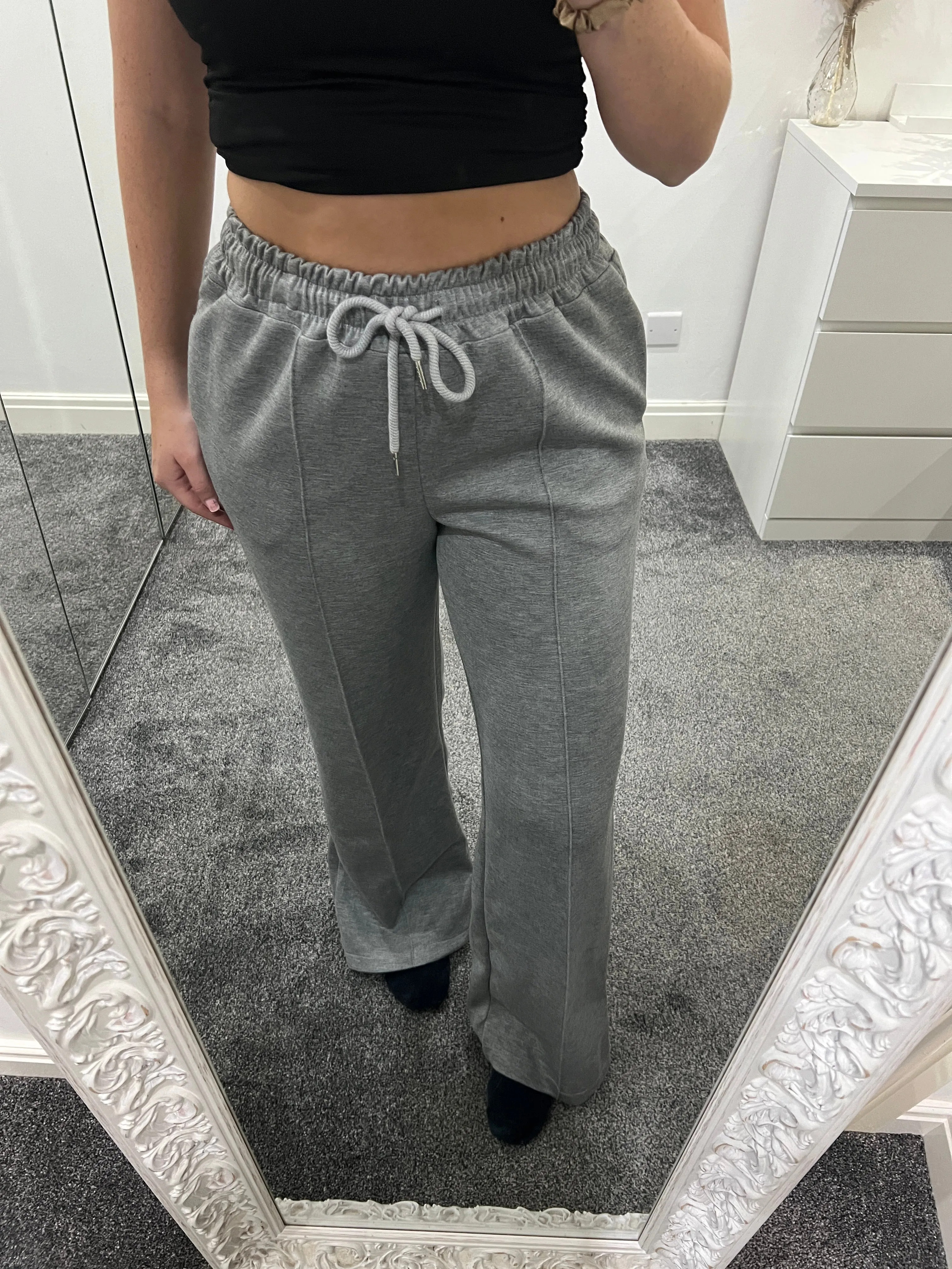 Grey wide leg joggers