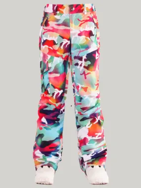 Gsou Snow Women's Colorful Thermal Warm High Waterproof Windproof Snowboard Ski Pants