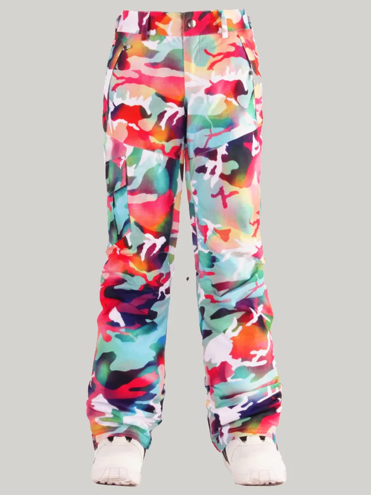 Gsou Snow Women's Colorful Thermal Warm High Waterproof Windproof Snowboard Ski Pants