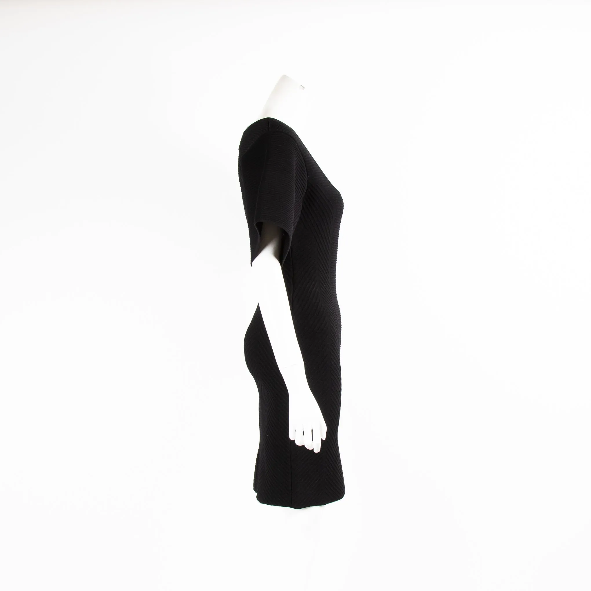 Herve Leger Black Ribbed Bodycon Dress