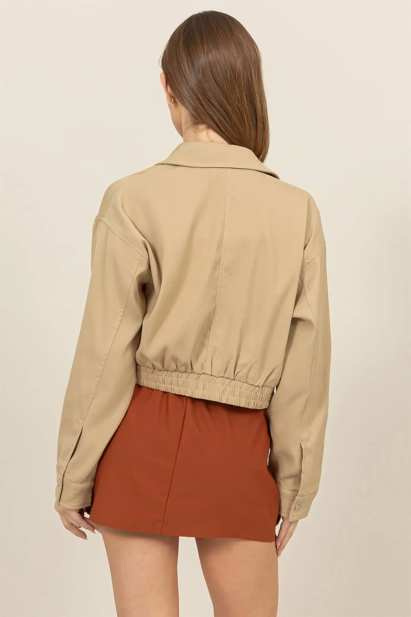 HF24F615-CROPPED ZIP-UP JACKET WITH FRONT POCKETS