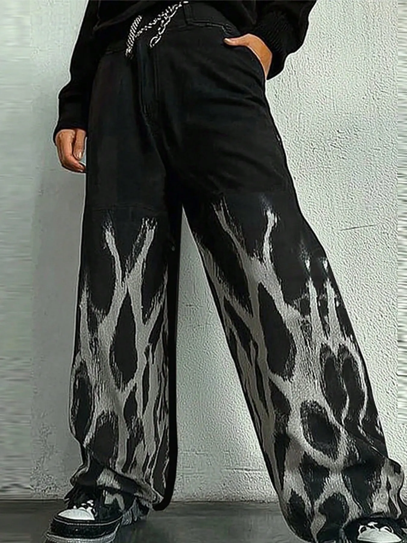 INCERUN Fashion Mens Zipper Street Hippie Loose Wide Leg Trousers Holiday Casual Culotte Bottoms Palazzo Long Pants