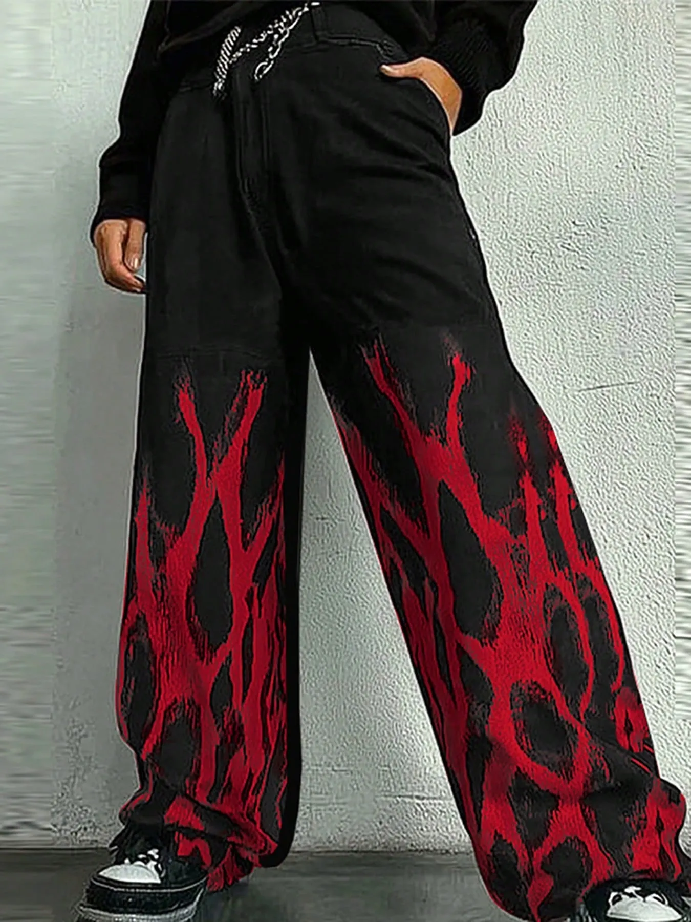 INCERUN Fashion Mens Zipper Street Hippie Loose Wide Leg Trousers Holiday Casual Culotte Bottoms Palazzo Long Pants