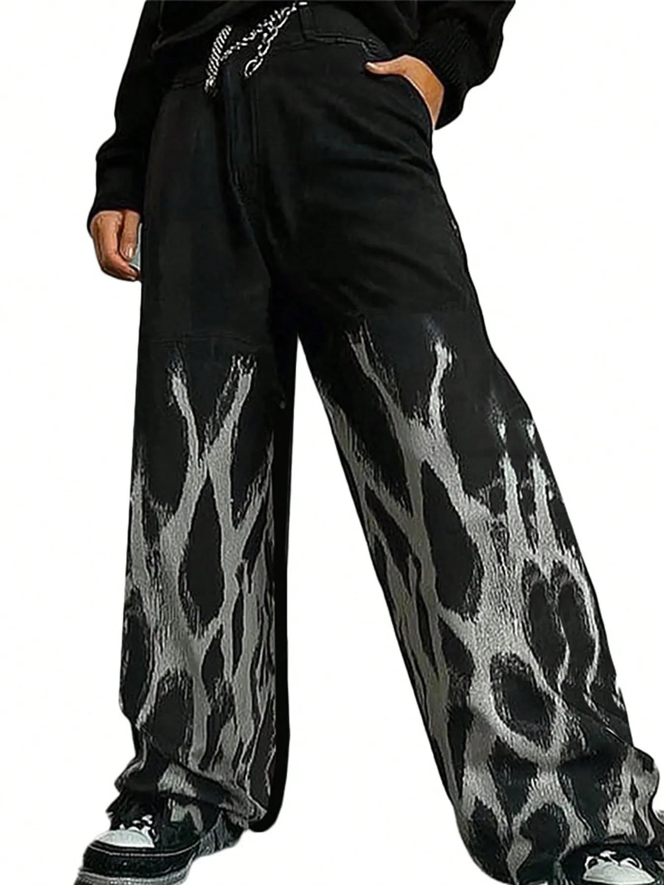 INCERUN Fashion Mens Zipper Street Hippie Loose Wide Leg Trousers Holiday Casual Culotte Bottoms Palazzo Long Pants
