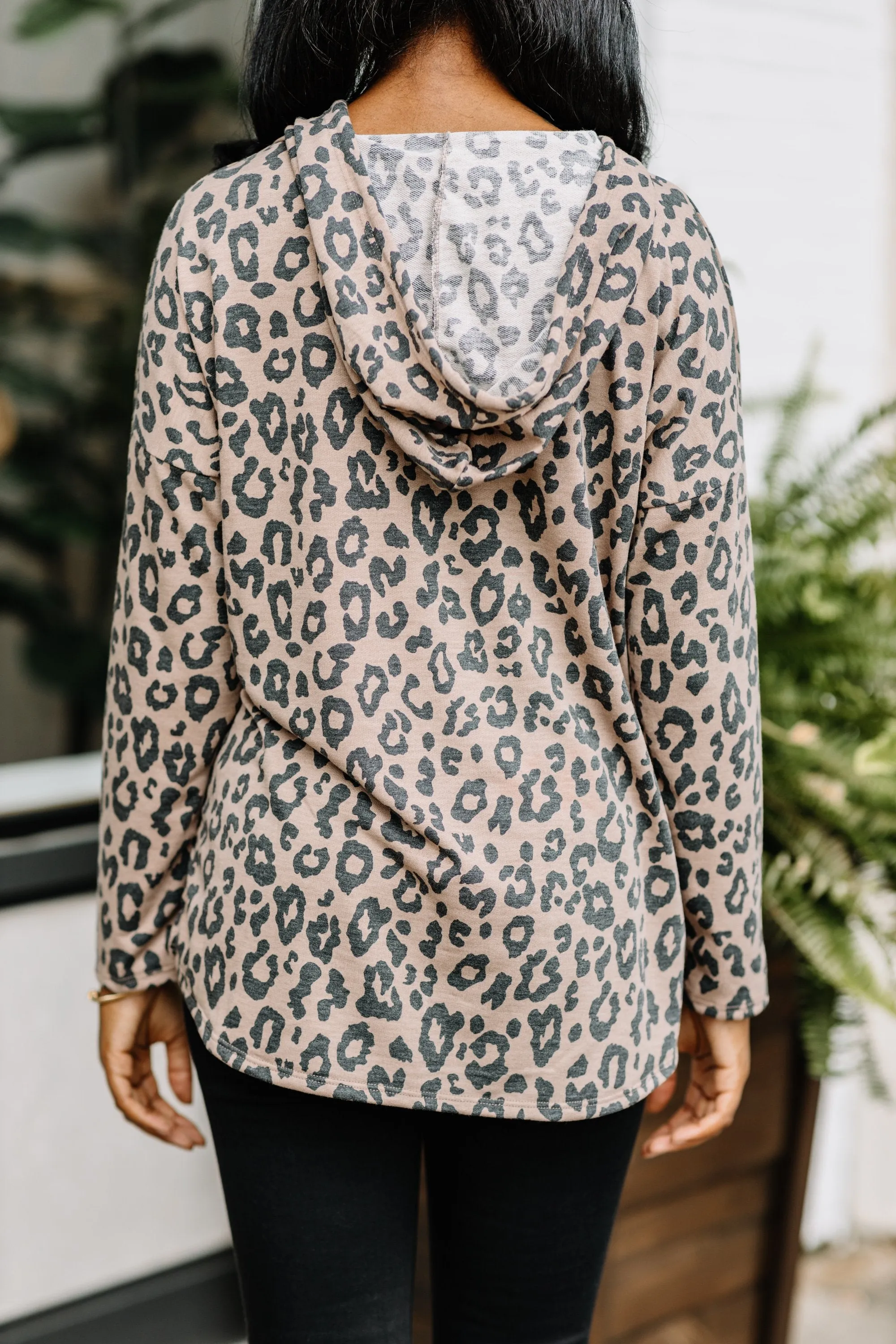 It's A Wonder Mocha Brown Leopard Hoodie