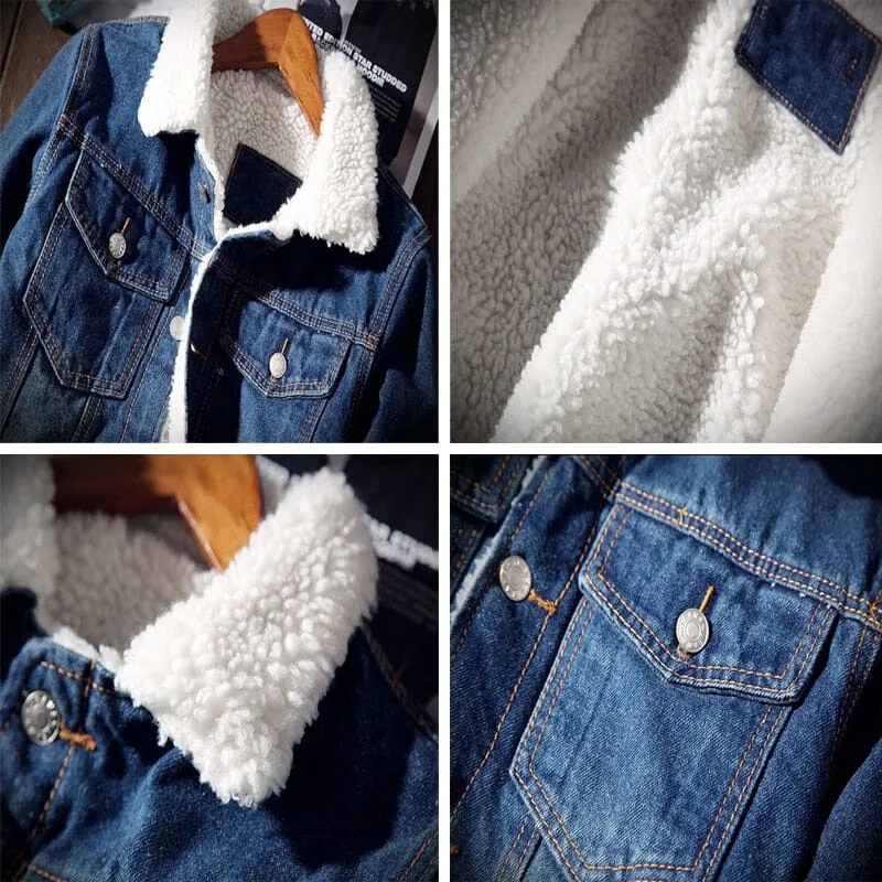 Jaqueta Jeans Oversized Masculina - Forrada com Lã
