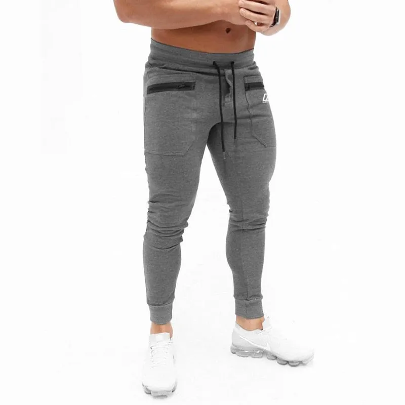 Jogger Pants Men Cotton Patchwork Sweatpants Fitted Active Casual Trousers Track