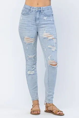 Judy Blue Rippin It Up Tummy Control Skinny Jeans