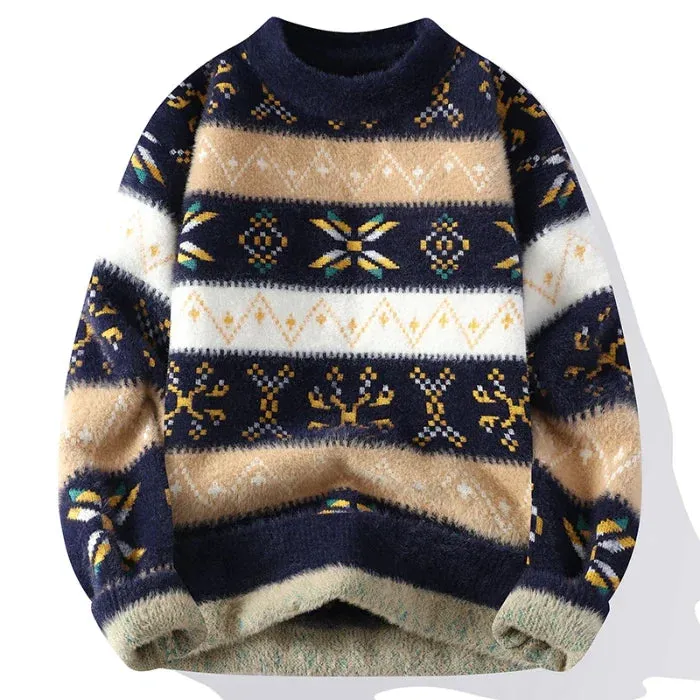 Jules & Jade™ | Men's Vintage Printed Cashmere Jumper