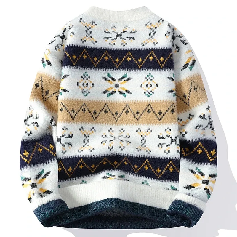 Jules & Jade™ | Men's Vintage Printed Cashmere Jumper
