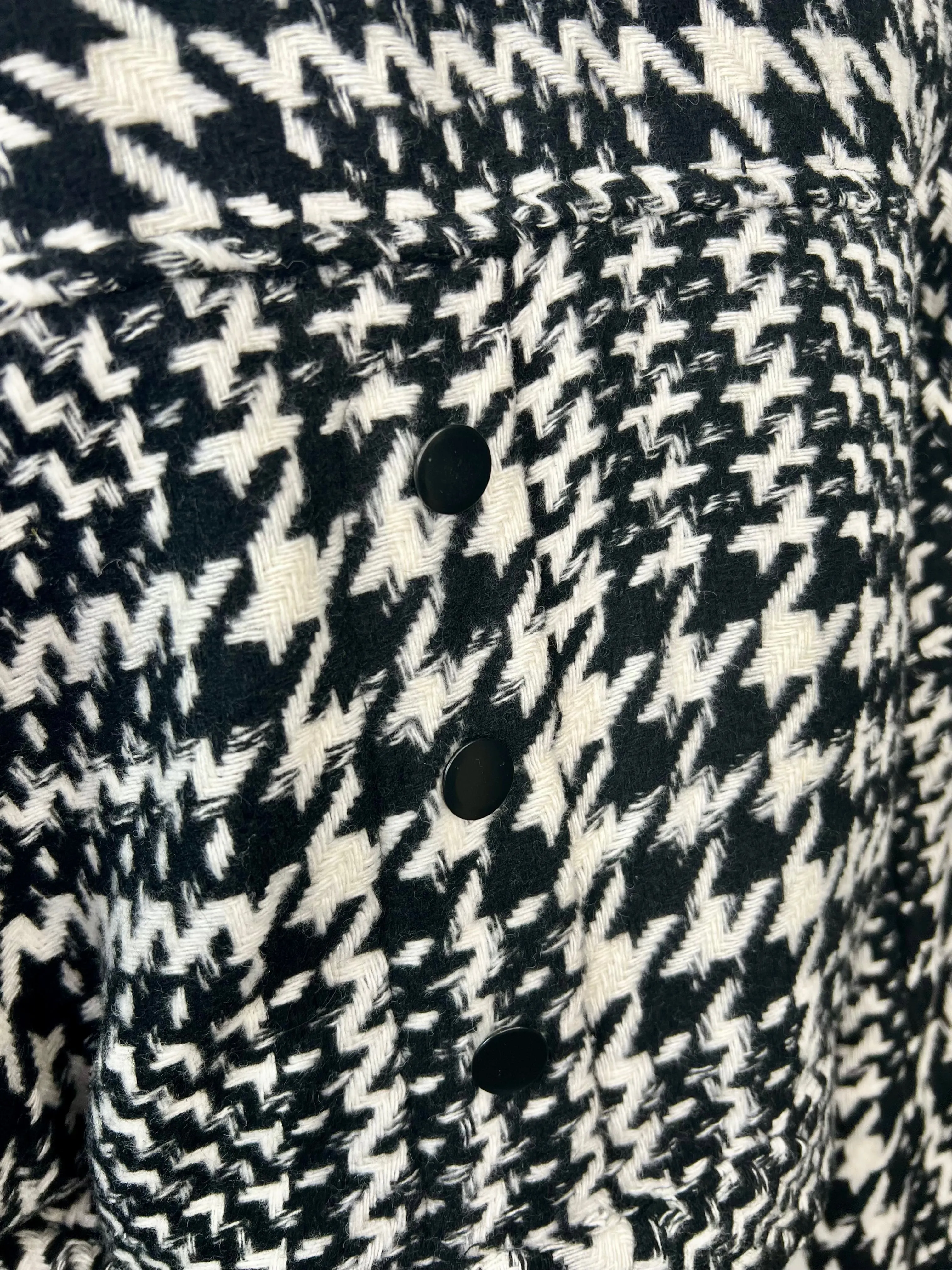 Karina Black and White Houndstooth Knit Cropped Jacket
