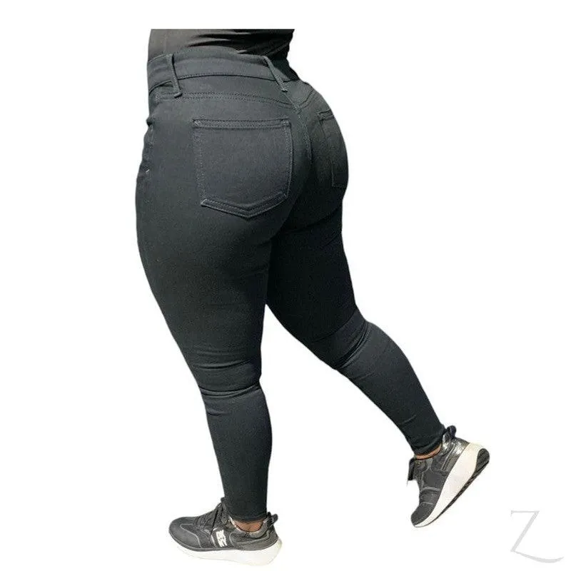 Ladies Super Stretchy Strong Skinny Denim Jeans | Plain | "Roo"